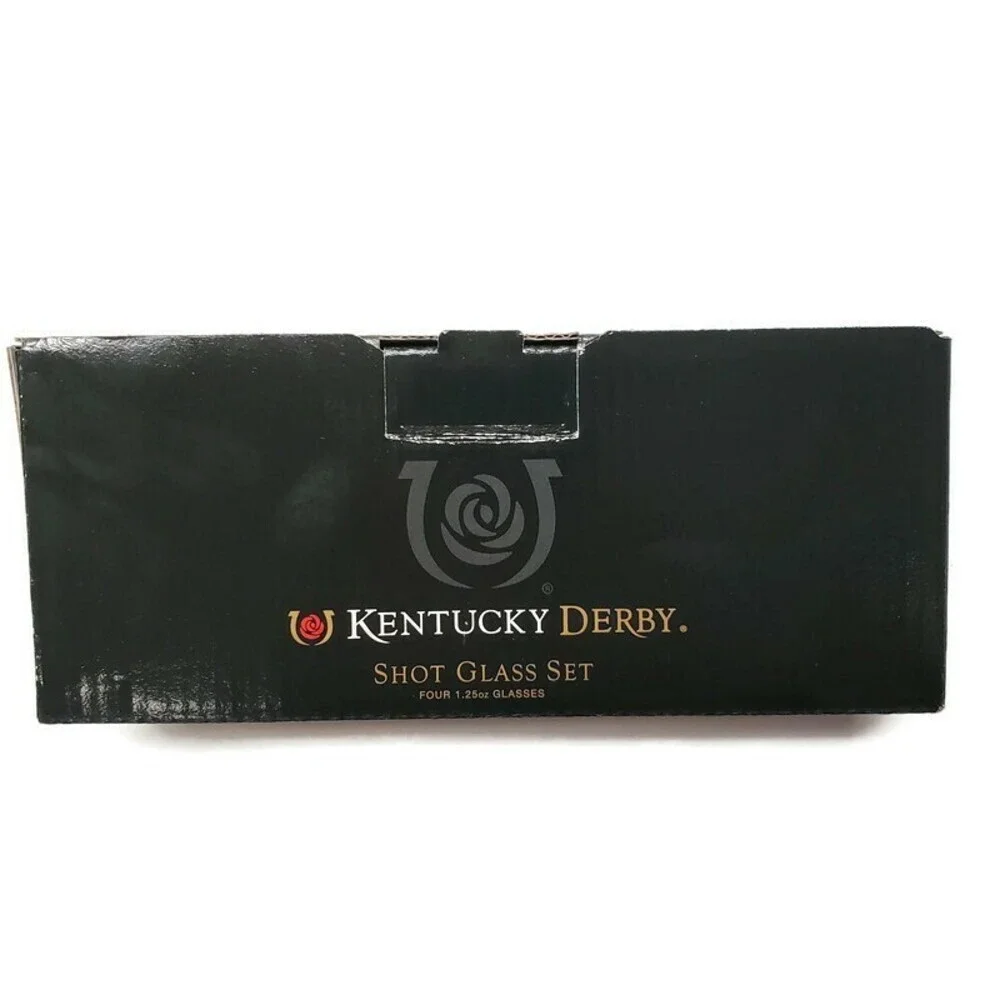 2017 Official Kentucky Derby (4) Shot Glass Set 1.25oz 143rd Running Horse Race